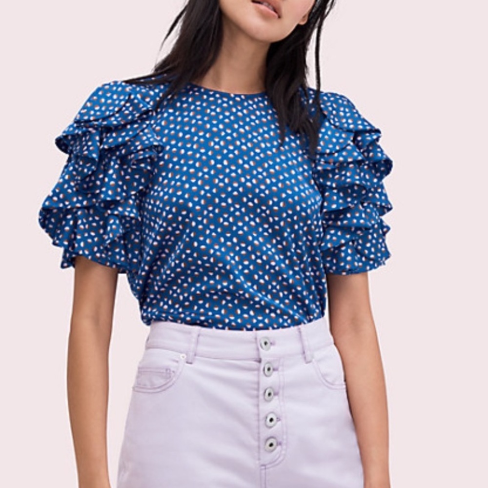 Kate Spade geo dot satin top